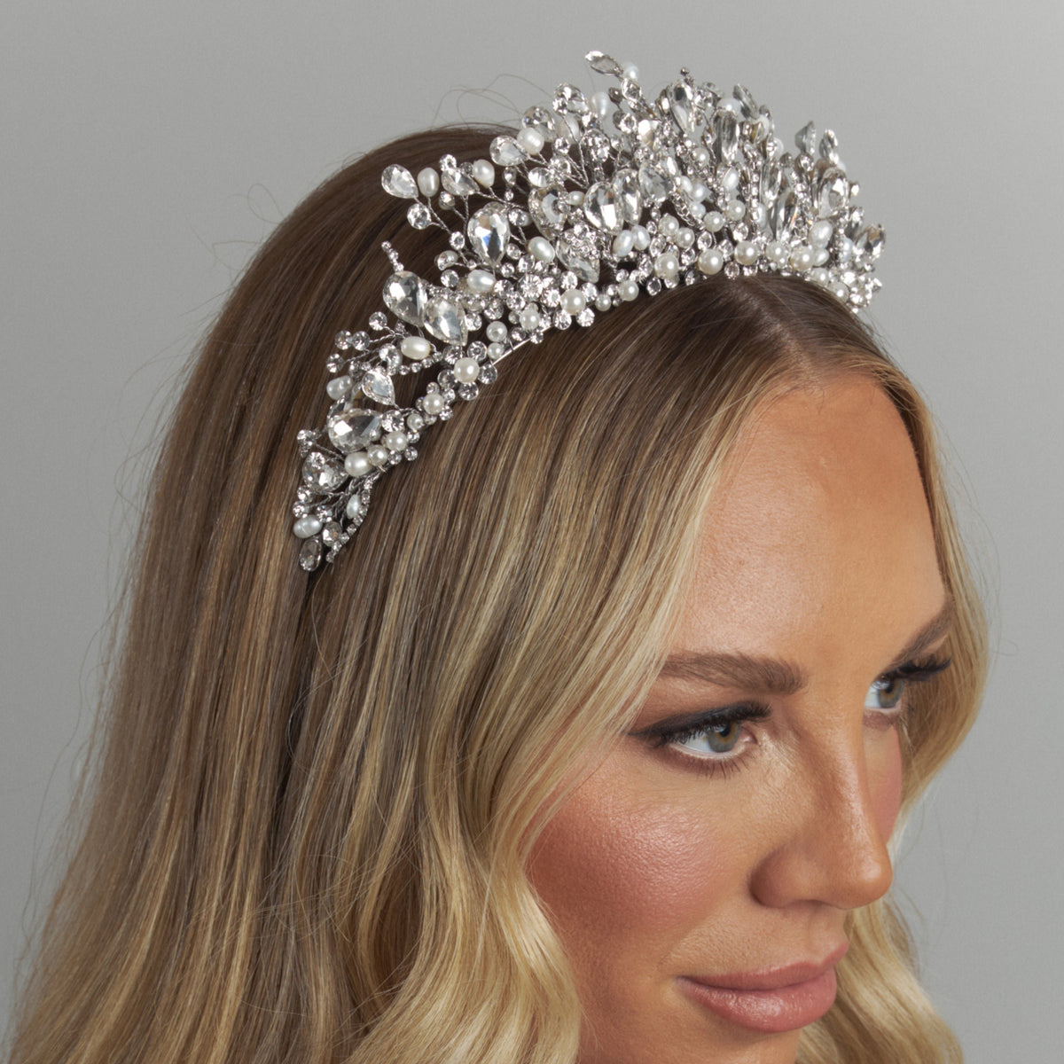 Leza Crystal Bridal Crown Hair Accessories - Tiara &amp; Crown