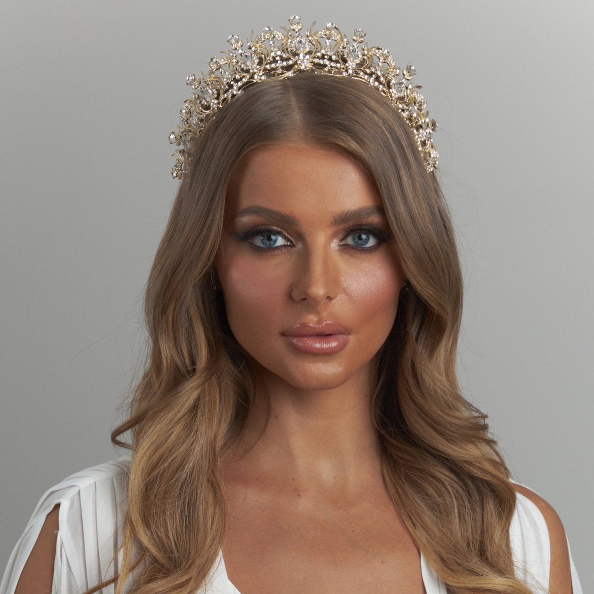 Lila Crystal Bridal Crown Hair Accessories - Tiara &amp; Crown