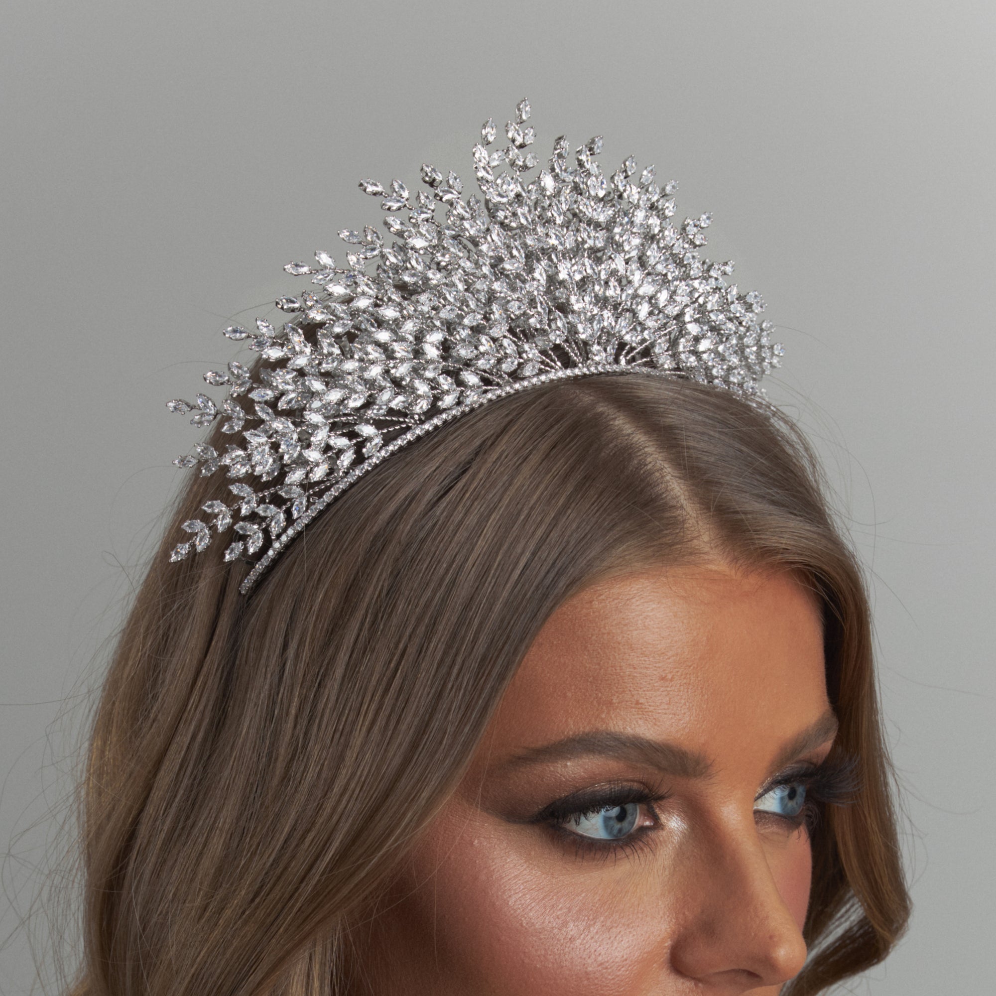 Liliana Crystal Bridal Crown Hair Accessories - Tiara & Crown