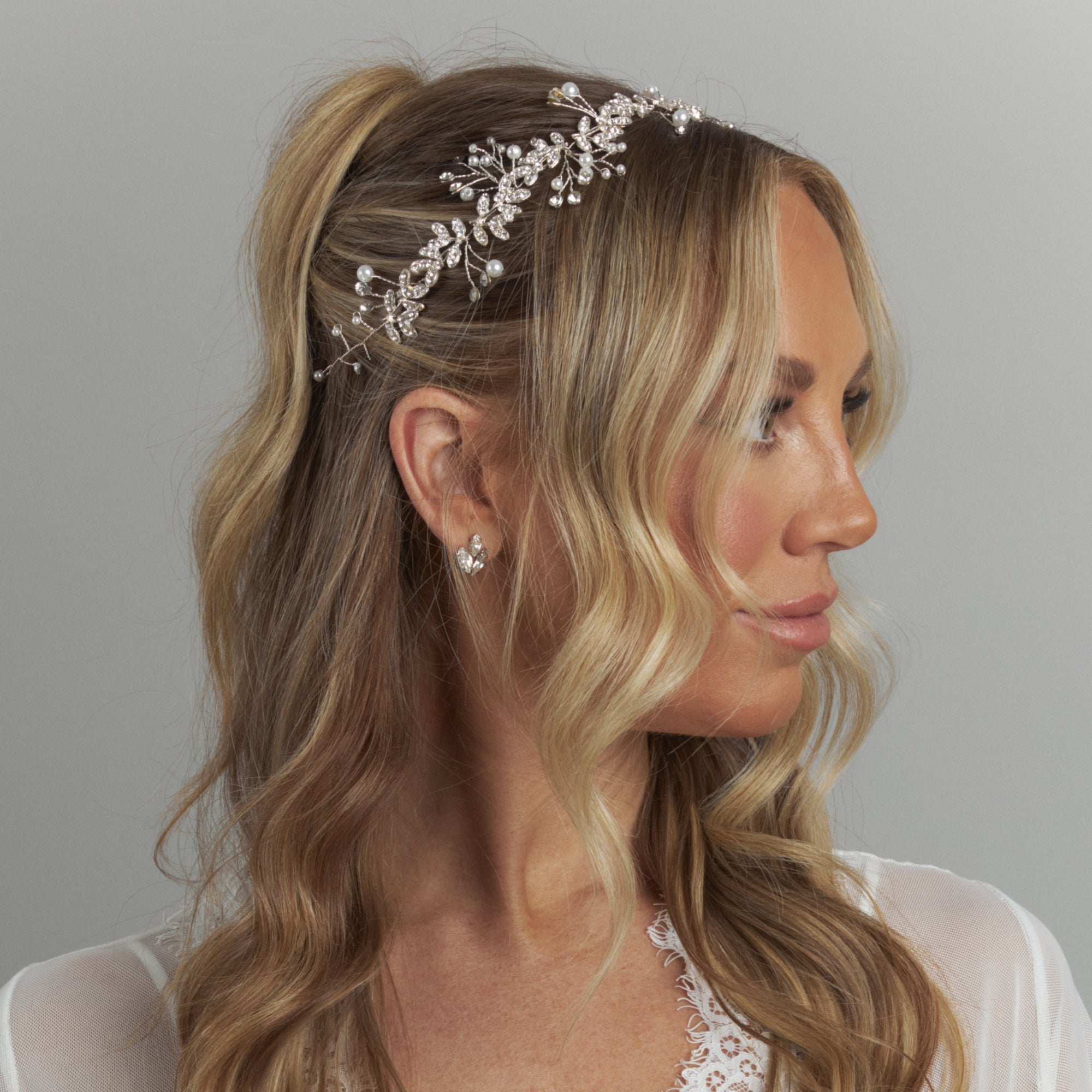 Lois Crystal Pearl Bridal Hair Vine Hair Accessories - Headpieces