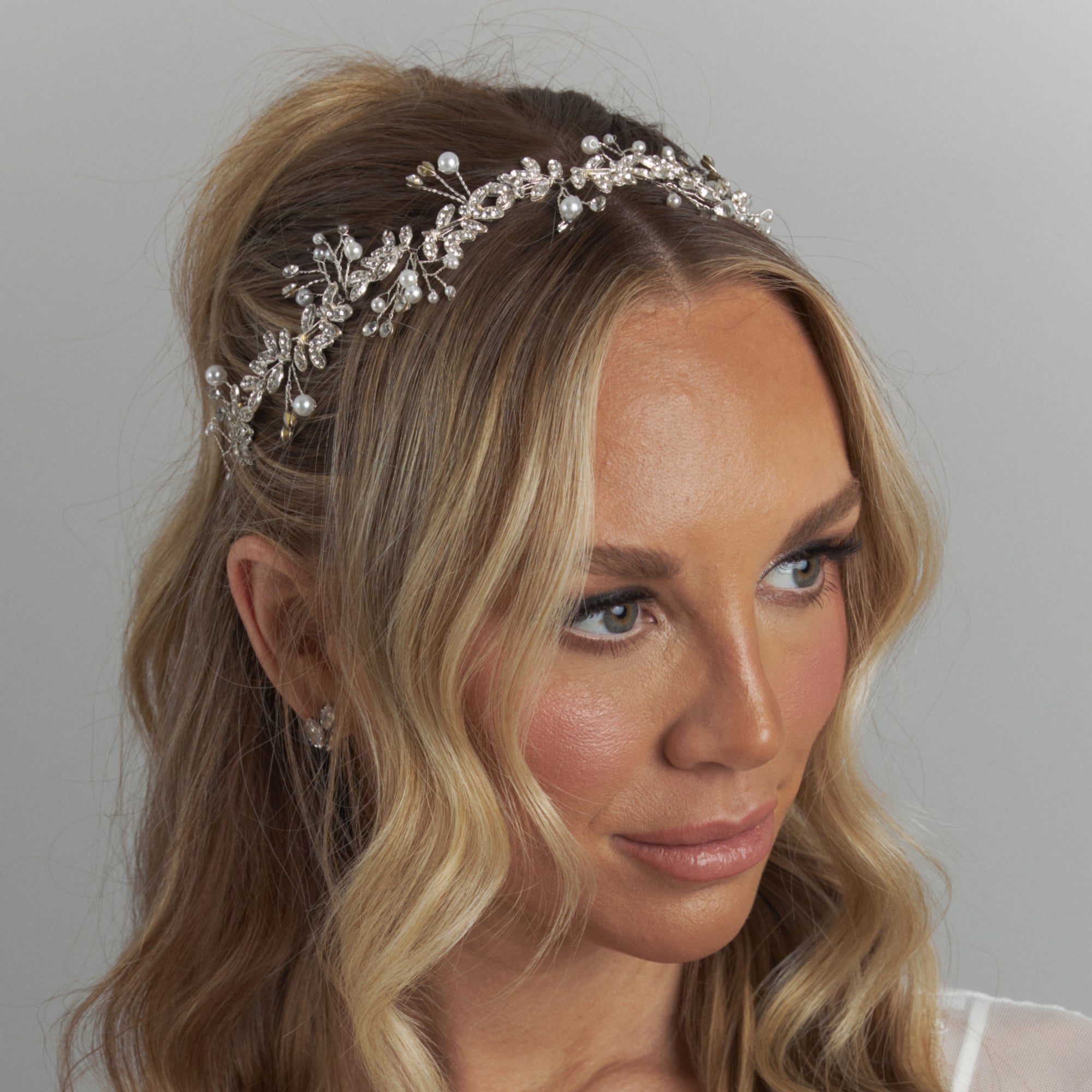 Lois Crystal Pearl Bridal Hair Vine Hair Accessories - Headpieces