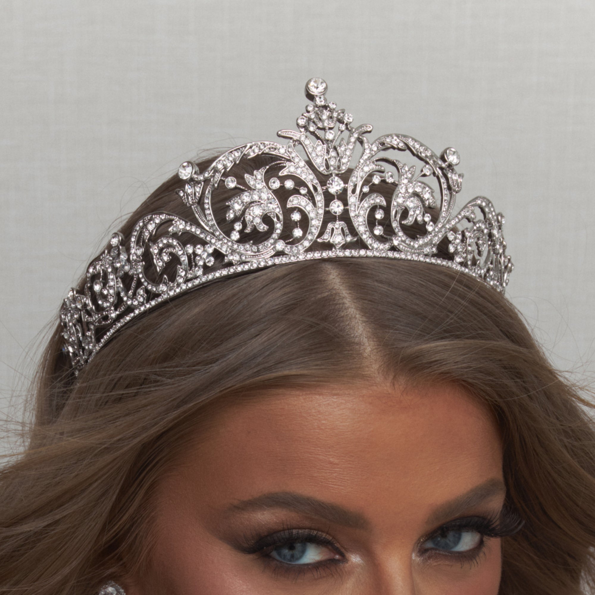 Mahi Crystal Bridal Crown Hair Accessories - Tiara & Crown