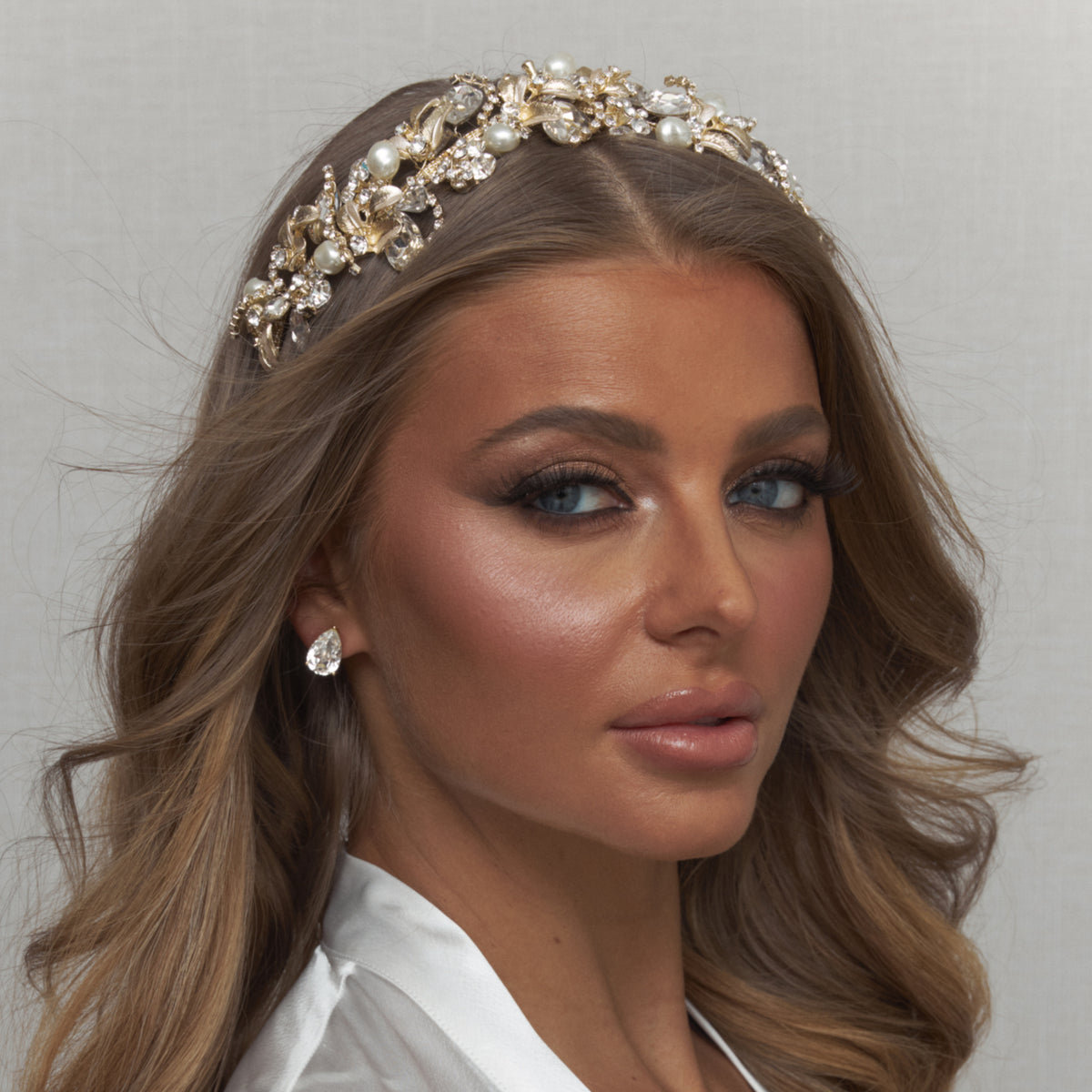 Merlene Bridal Headband Gold Hair Accessories - Headbands,Tiara