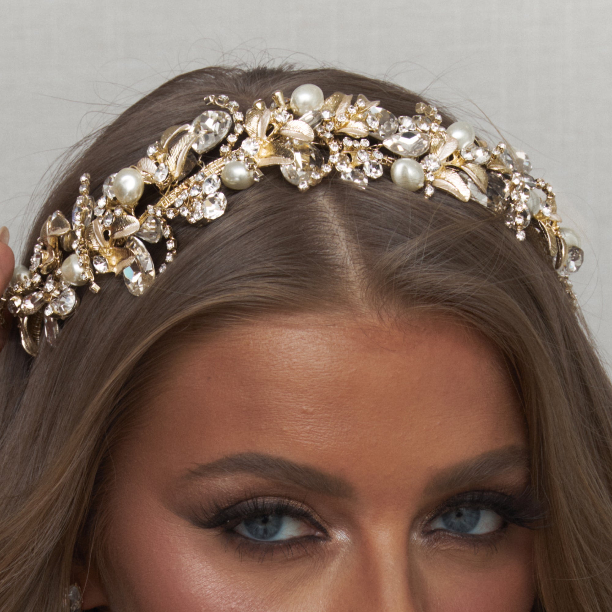 Merlene Bridal Headband Gold Hair Accessories - Headbands,Tiara