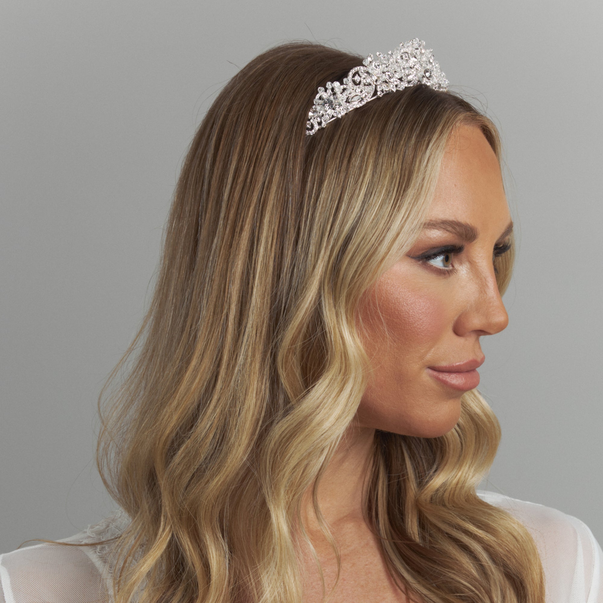 Maxine Crystal Bridal Crown Hair Accessories - Tiara & Crown