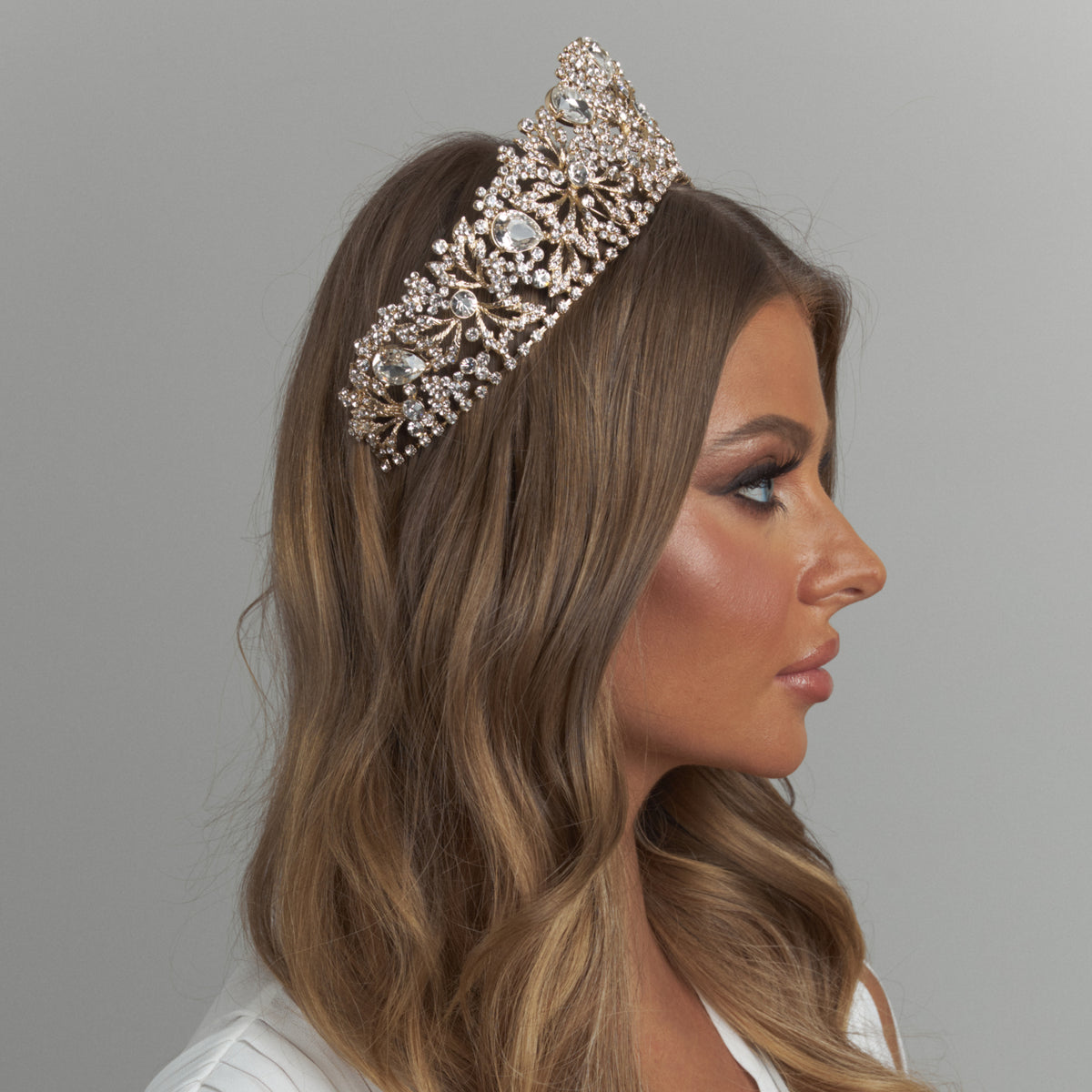 Milica Crystal Bridal Crown Hair Accessories - Tiara &amp; Crown