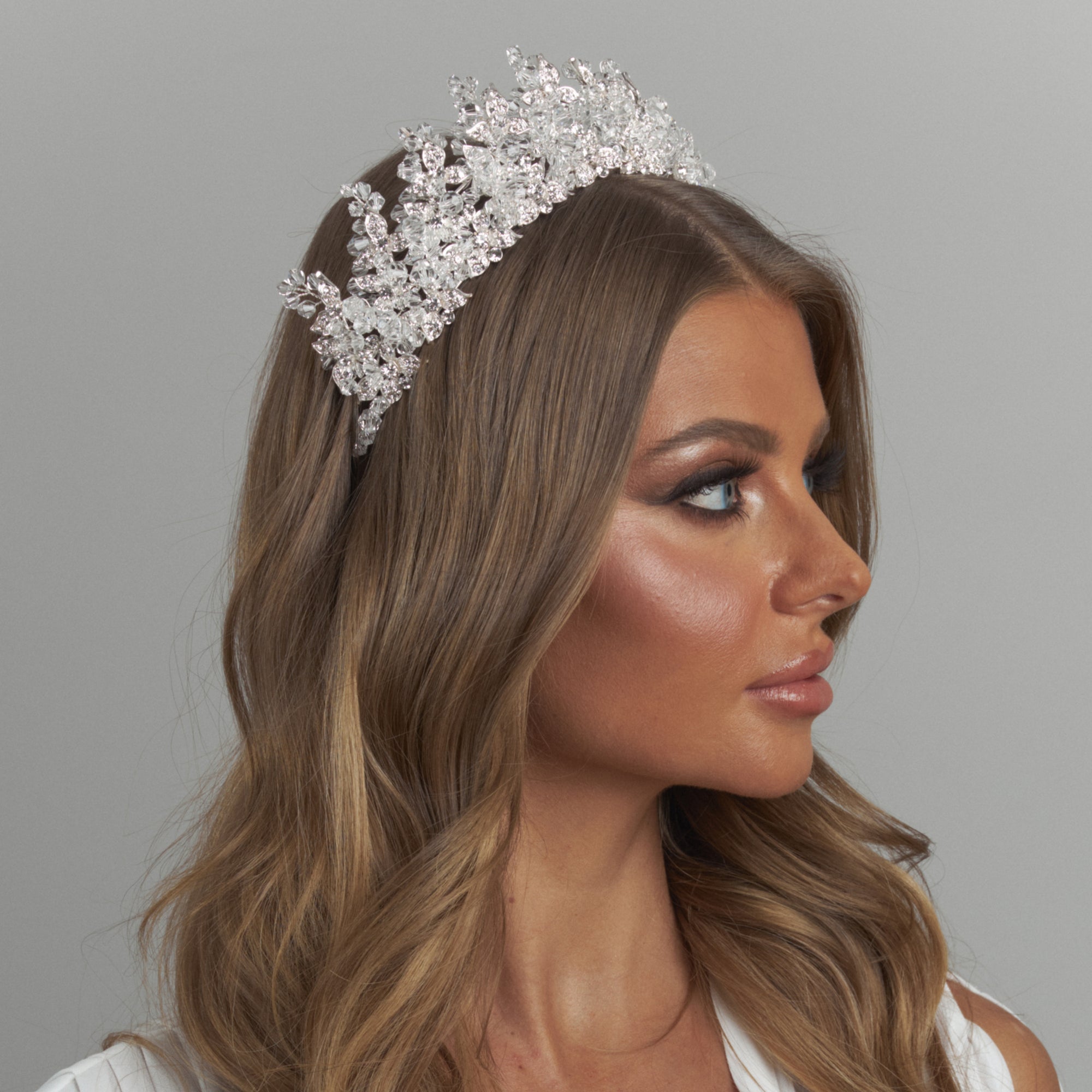 Monarch Crystal Bridal Crown Hair Accessories - Tiara & Crown