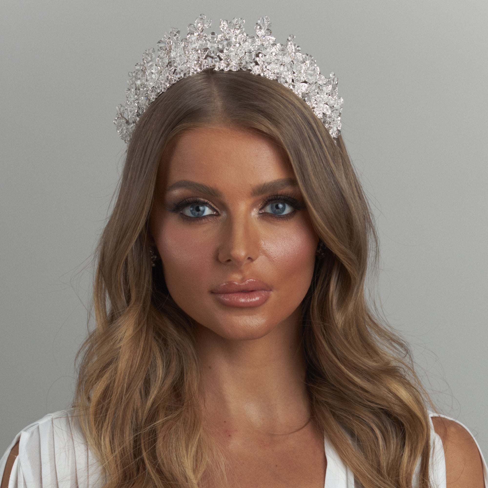 Monarch Crystal Bridal Crown Hair Accessories - Tiara & Crown