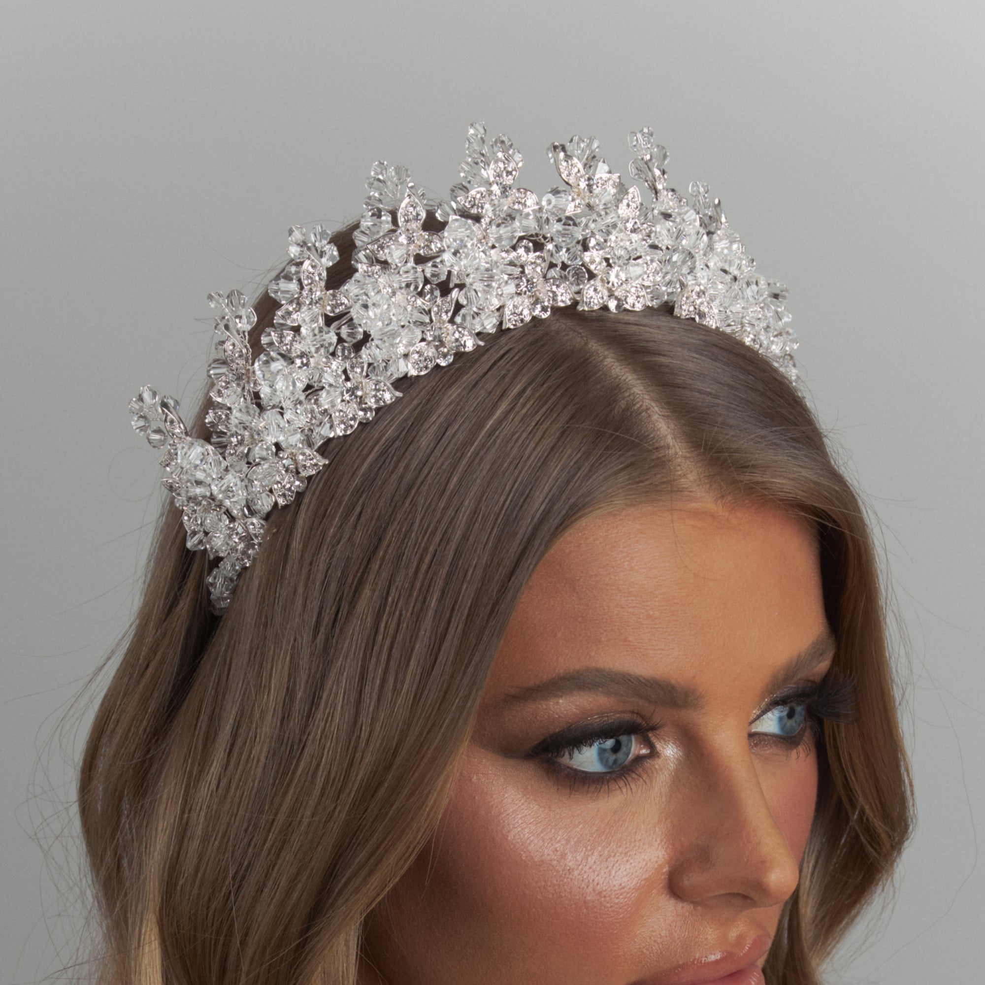 Monarch Crystal Bridal Crown Hair Accessories - Tiara & Crown