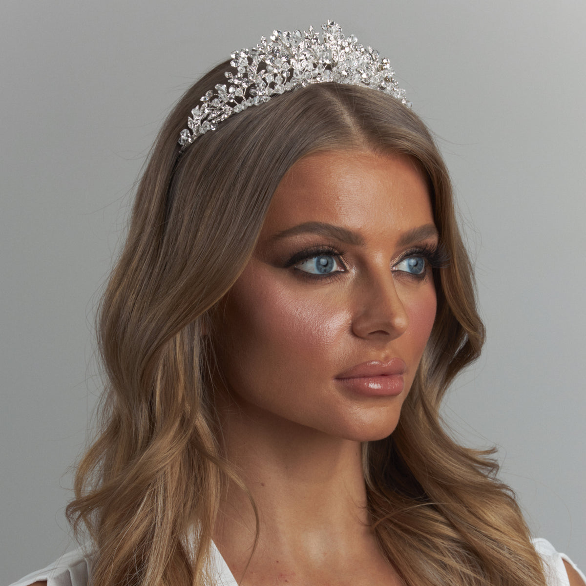 Natalie Crystal Bridal Crown Hair Accessories - Tiara &amp; Crown