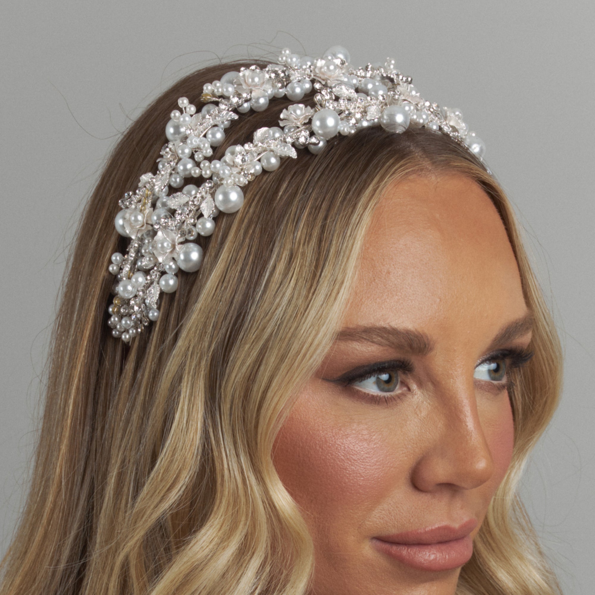 Orietta Double Bridal Headband Hair Accessories - Headbands,Tiara