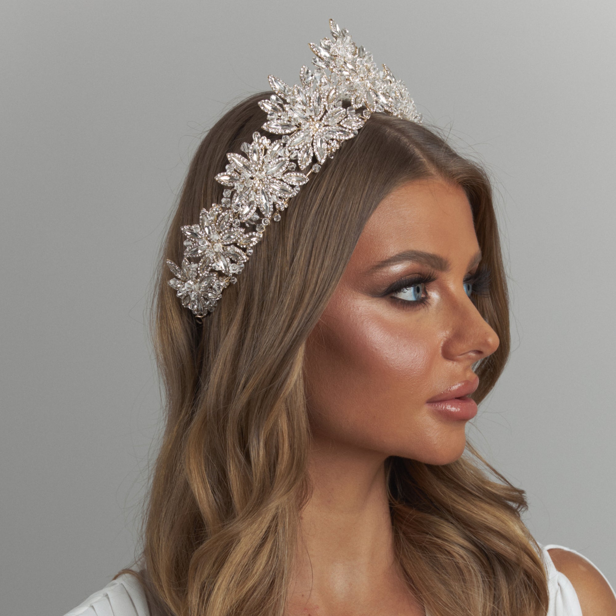 Ottilie Crystal Bridal Crown Hair Accessories - Tiara & Crown