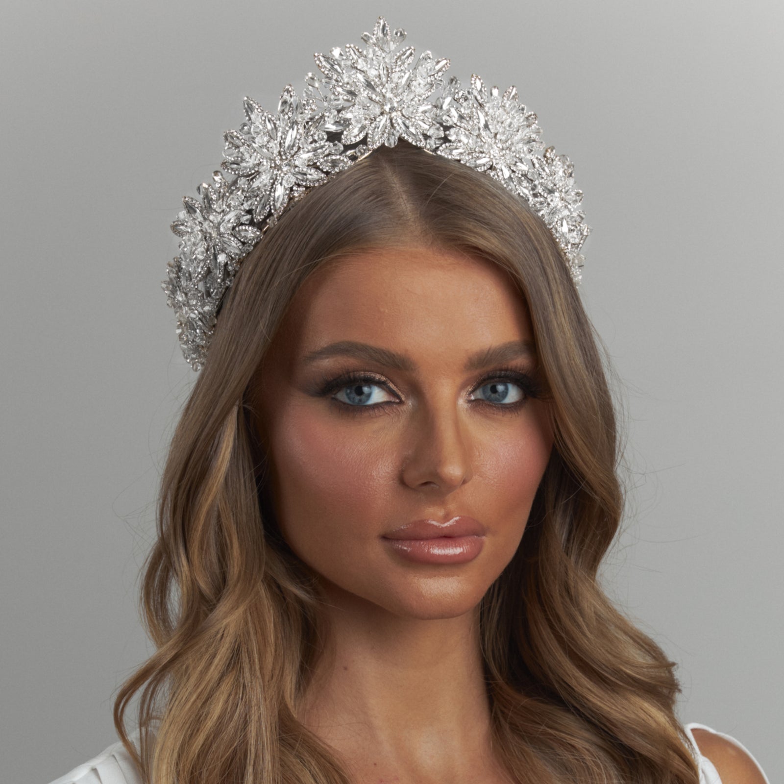 Ottilie Crystal Bridal Crown Hair Accessories - Tiara & Crown