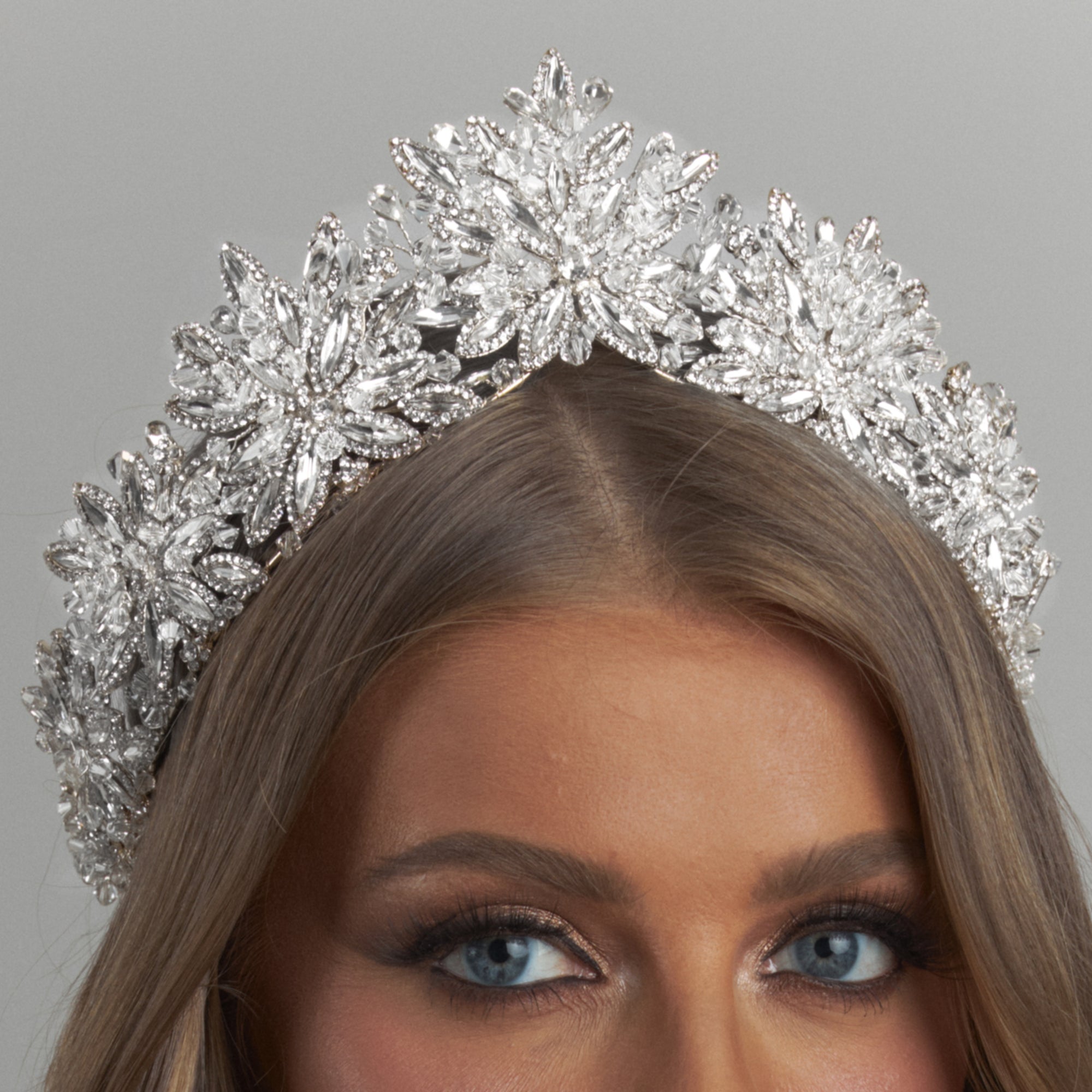 Ottilie Crystal Bridal Crown Hair Accessories - Tiara & Crown