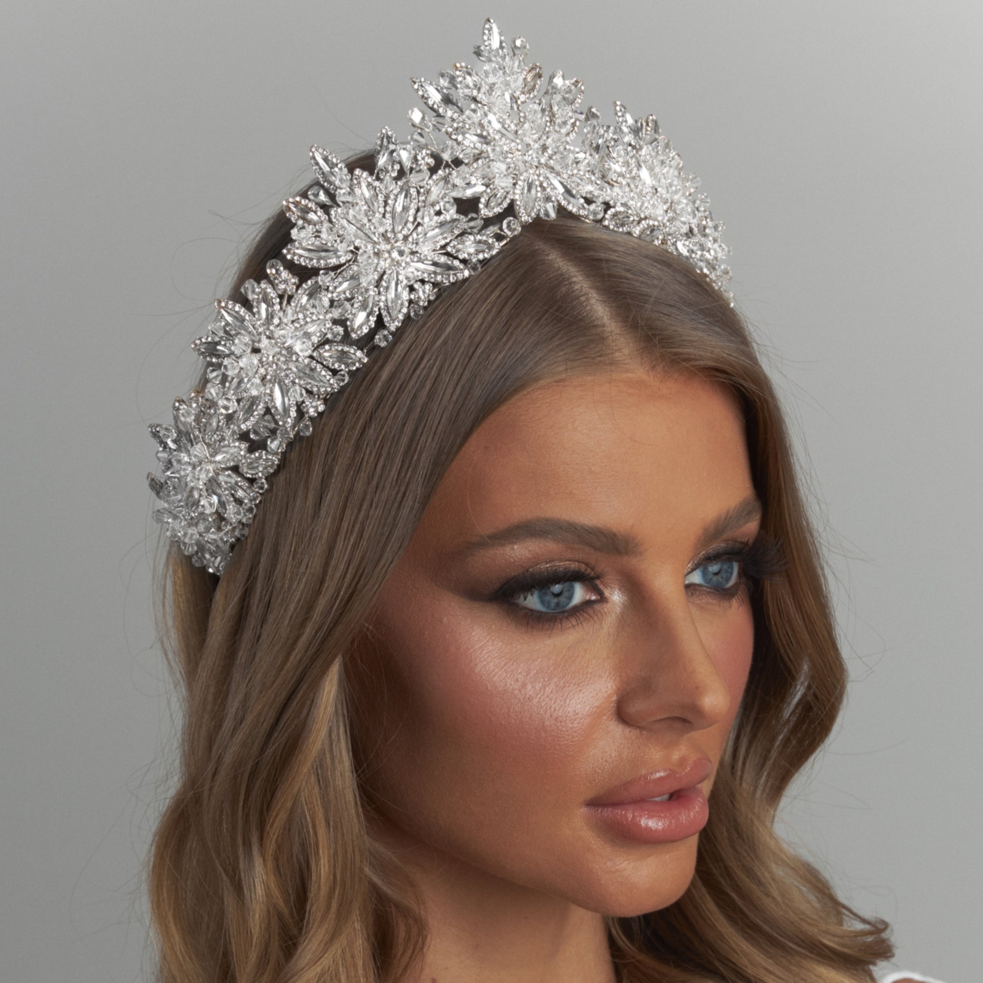 Ottilie Crystal Bridal Crown Hair Accessories - Tiara & Crown