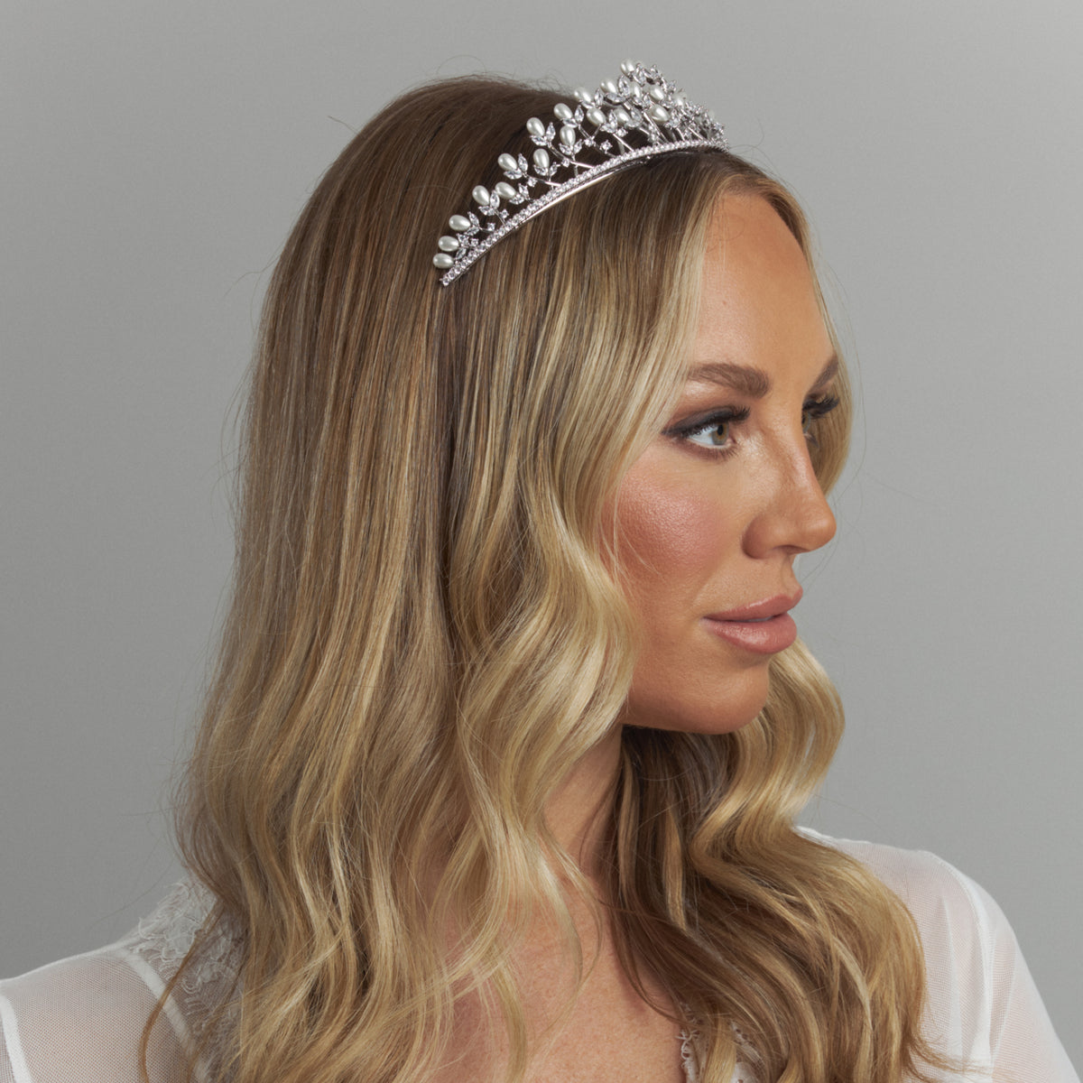 Peri Pearl Bridal Tiara Hair Accessories - Tiara &amp; Crown