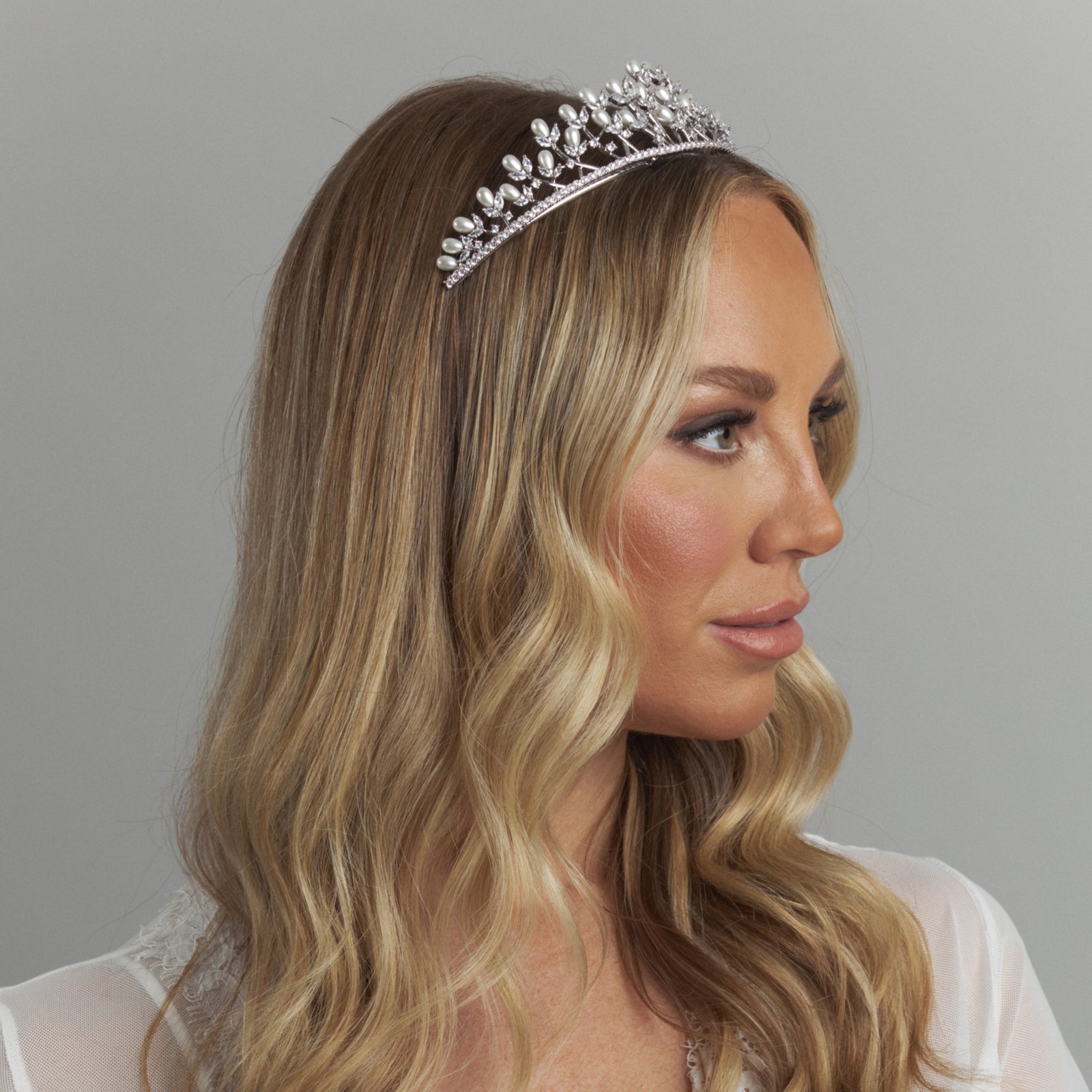 Peri Pearl Bridal Tiara Hair Accessories - Tiara & Crown