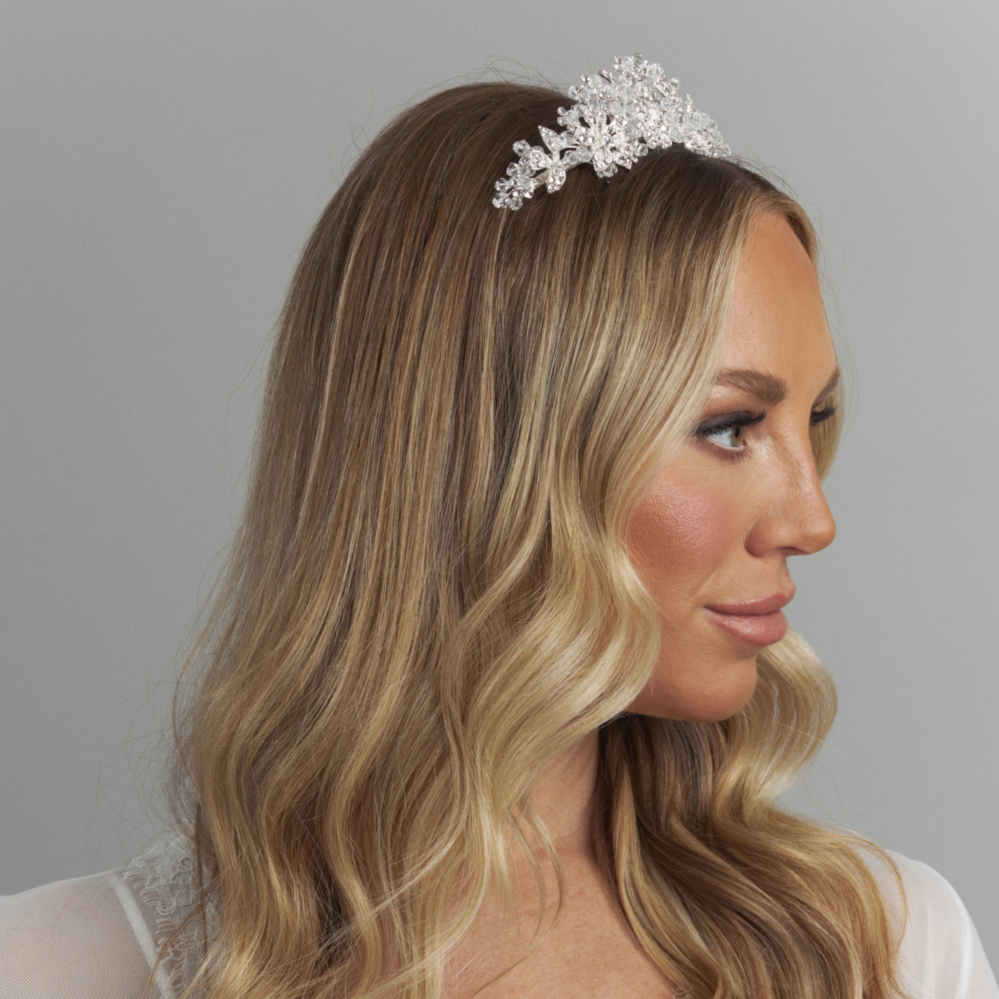 Rachele Crystal Bridal Crown Hair Accessories - Tiara & Crown