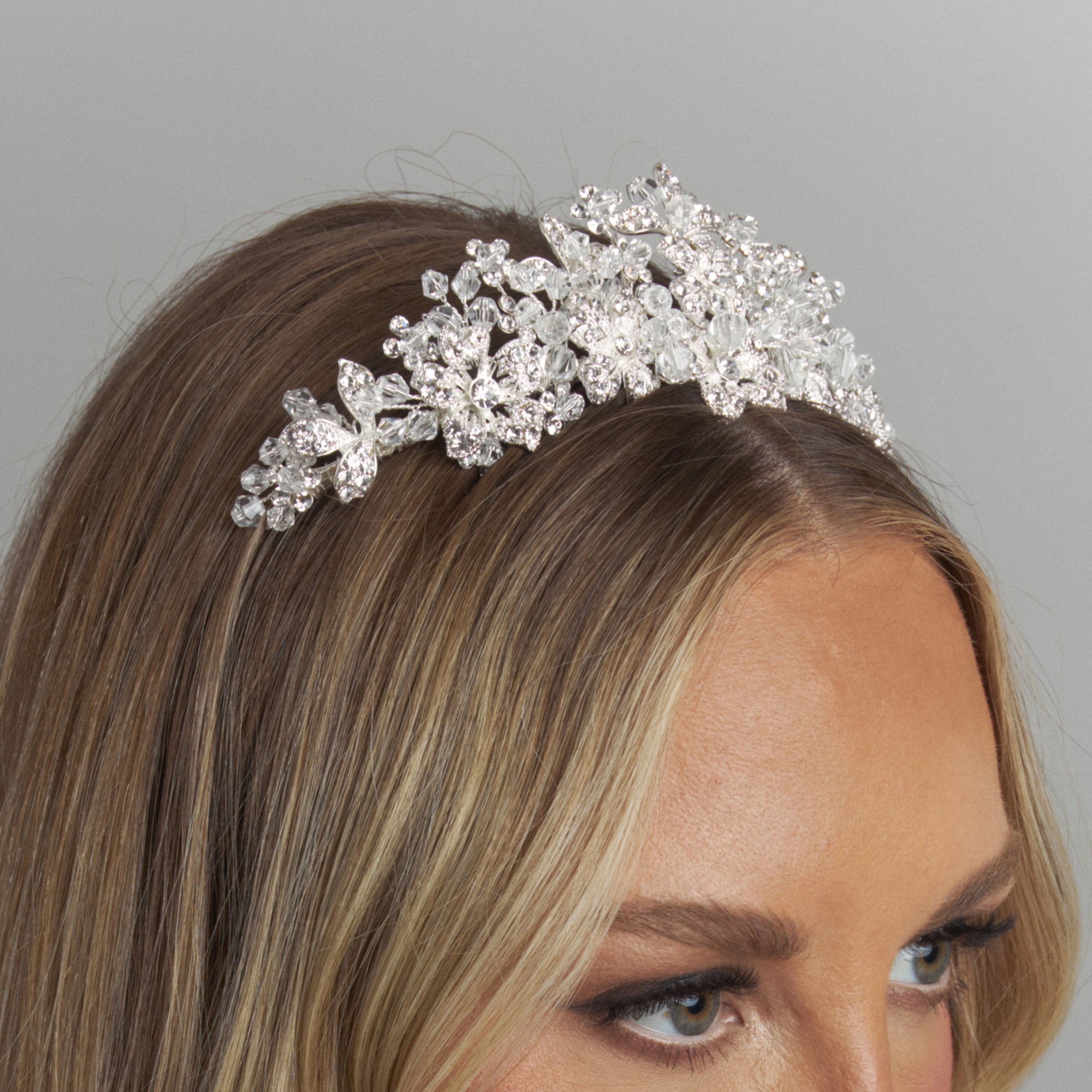 Rachele Crystal Bridal Crown Hair Accessories - Tiara & Crown