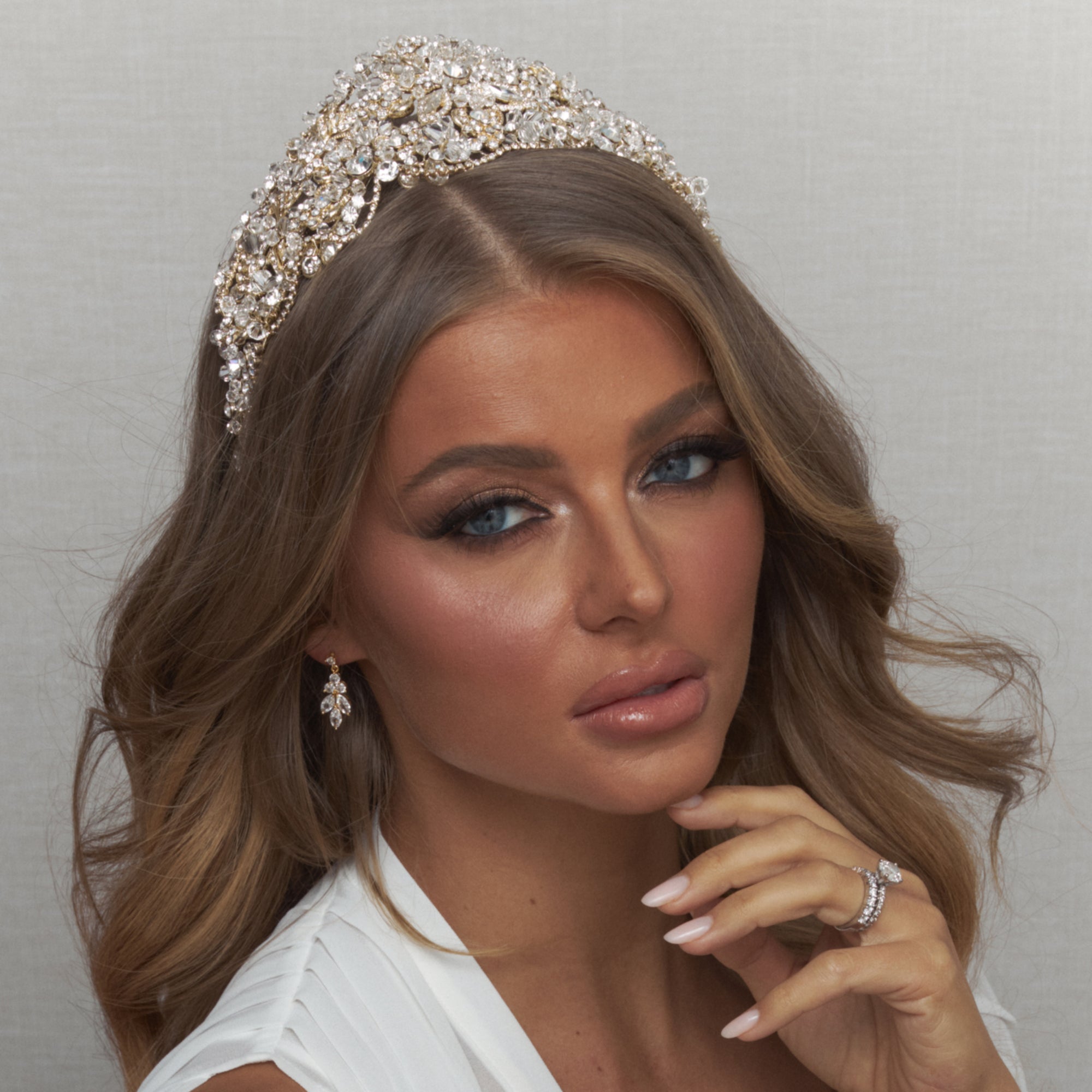 Vivi Crystal Bridal Crown Hair Accessories - Tiara & Crown