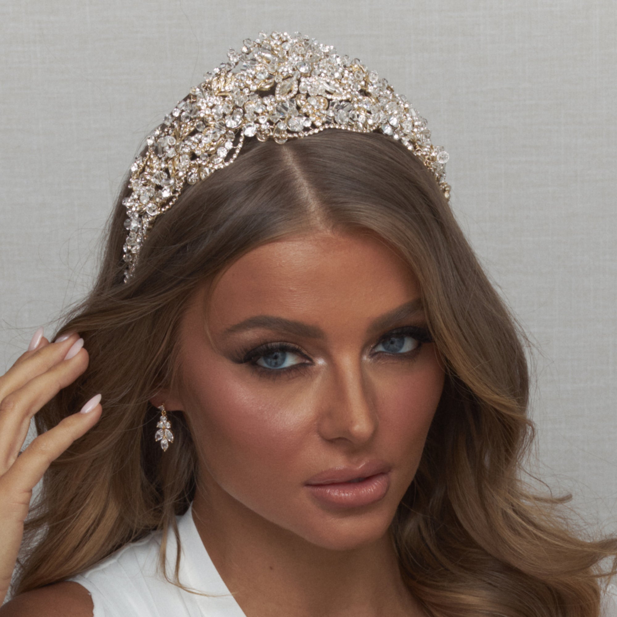 Vivi Crystal Bridal Crown Hair Accessories - Tiara & Crown