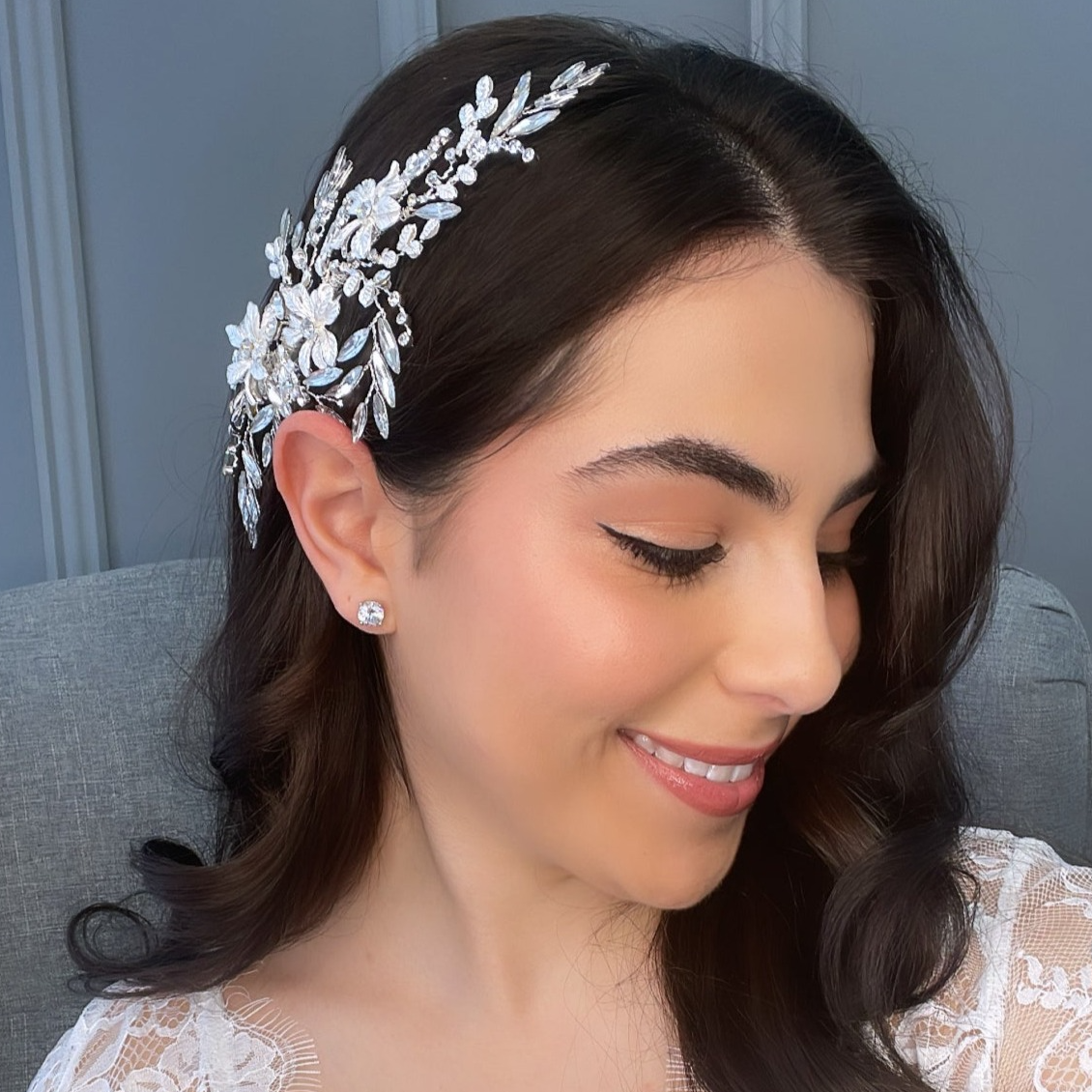 Addison Bridal Headpiece Hair Accessories - Headpieces  Silver  