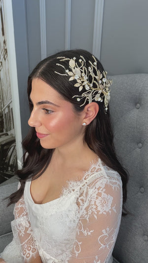 Alexane Bridal Headpiece - Gold