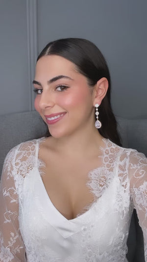 Cindy Bridal Earrings -  Rose Gold (Clip On)