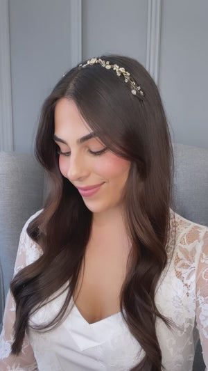 Anabella Bridal Hair Vine - Gold