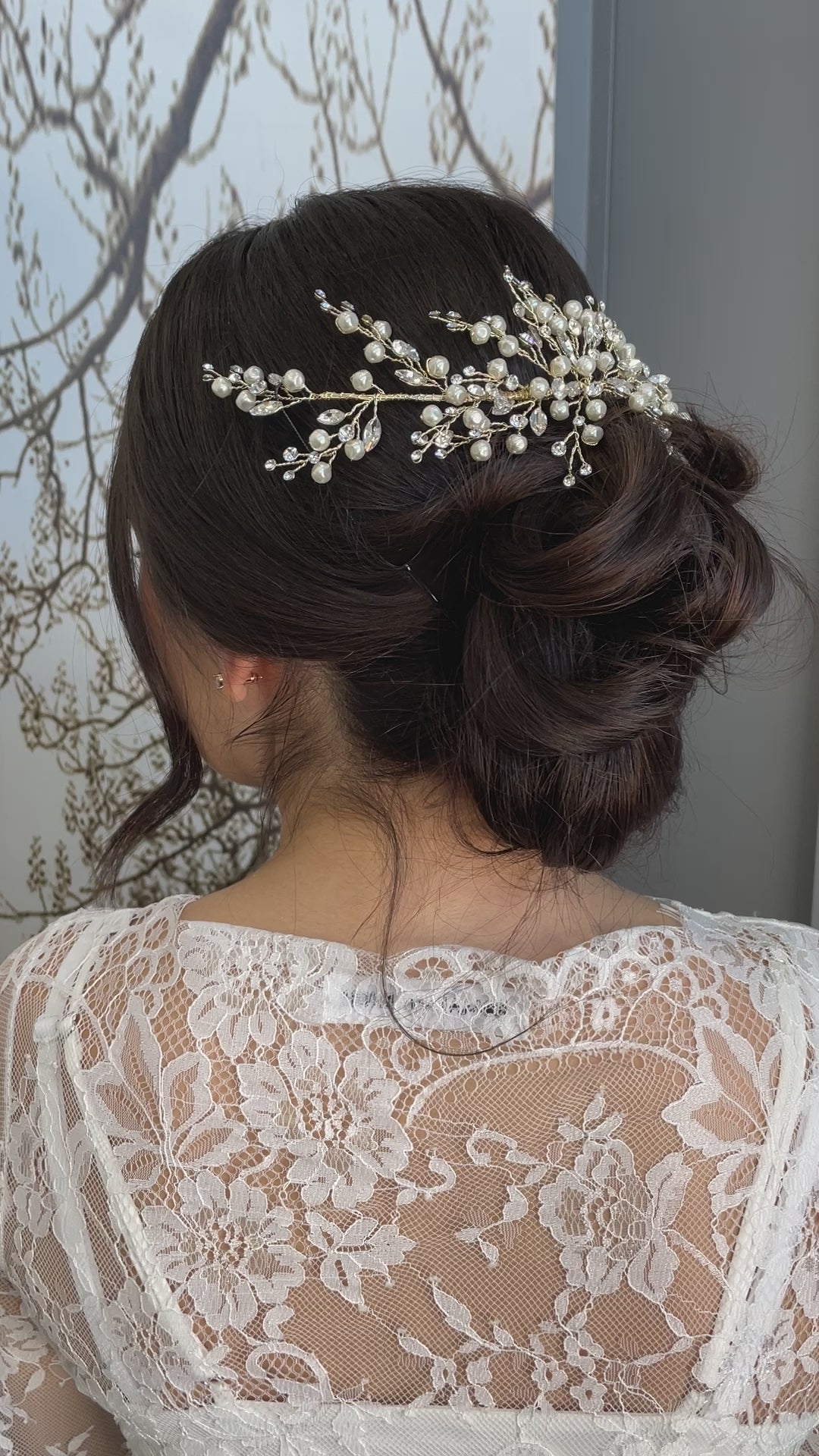 Evelina Crystal Pearl Bridal Comb