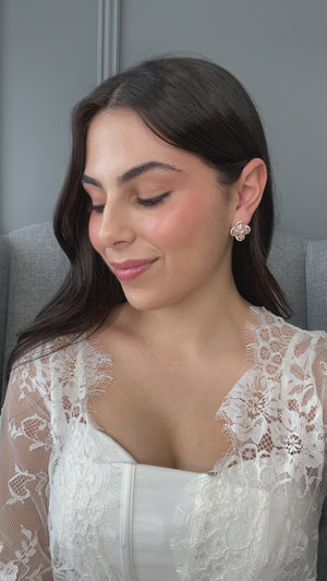 Petula Bridal Earrings (Rose Gold)