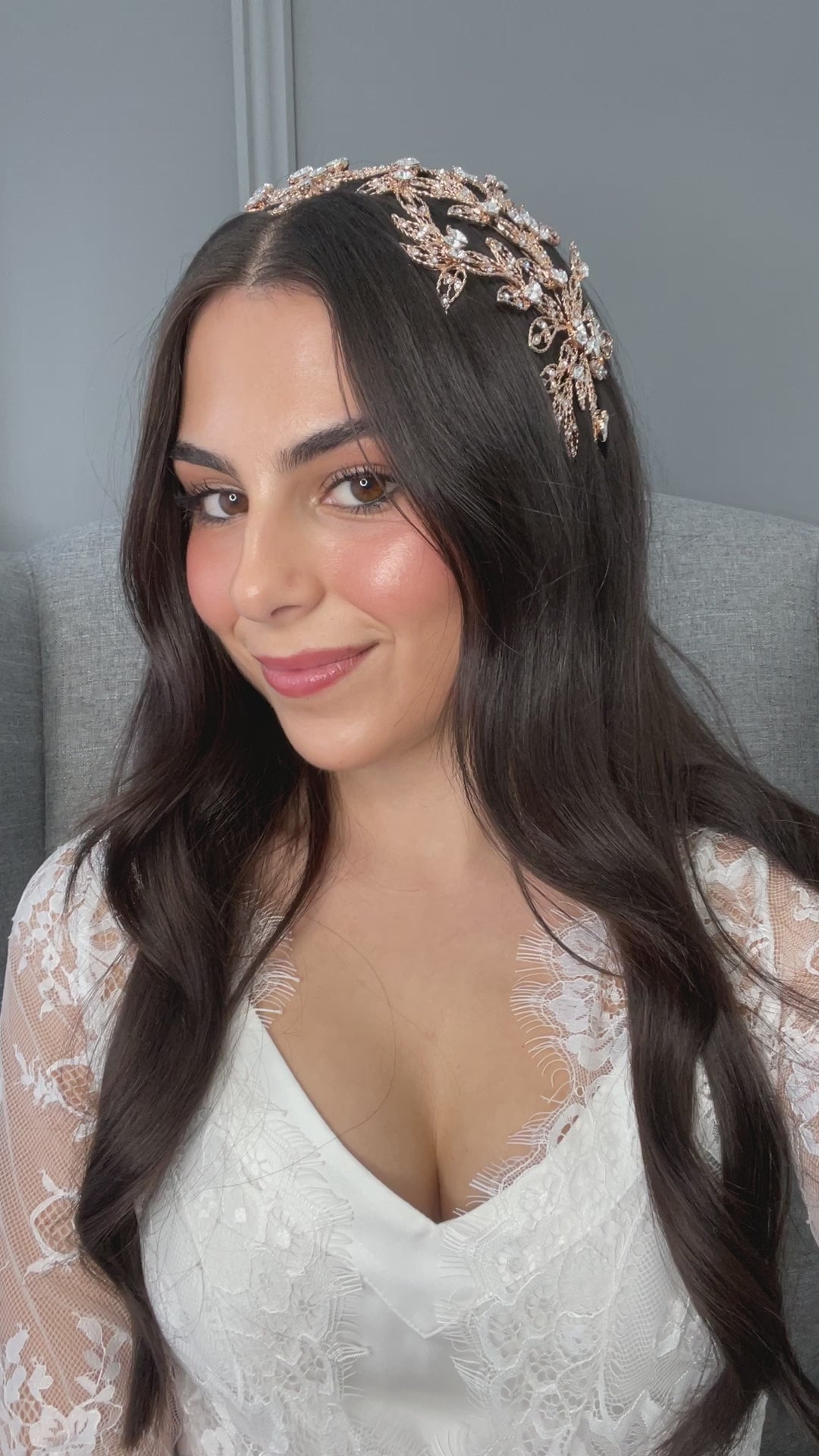 Austreria Bridal wedding crystal headpiece headband