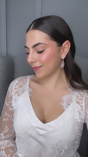 Laurel Bridal Earrings (Rose Gold)