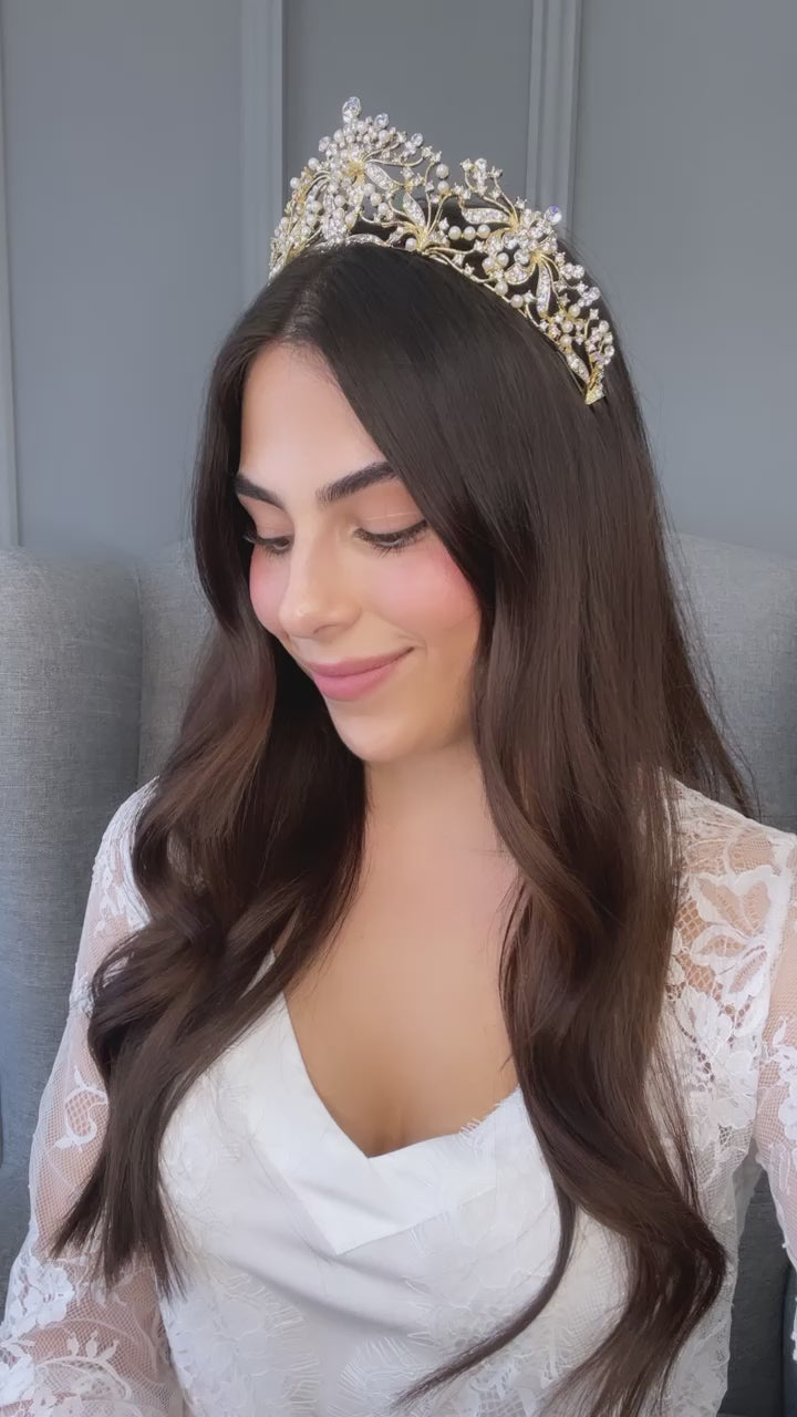 Salena Pearl Bridal Crown