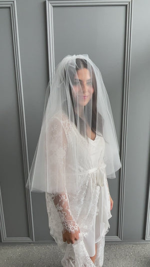 Vienna Bridal Veil Gathered
