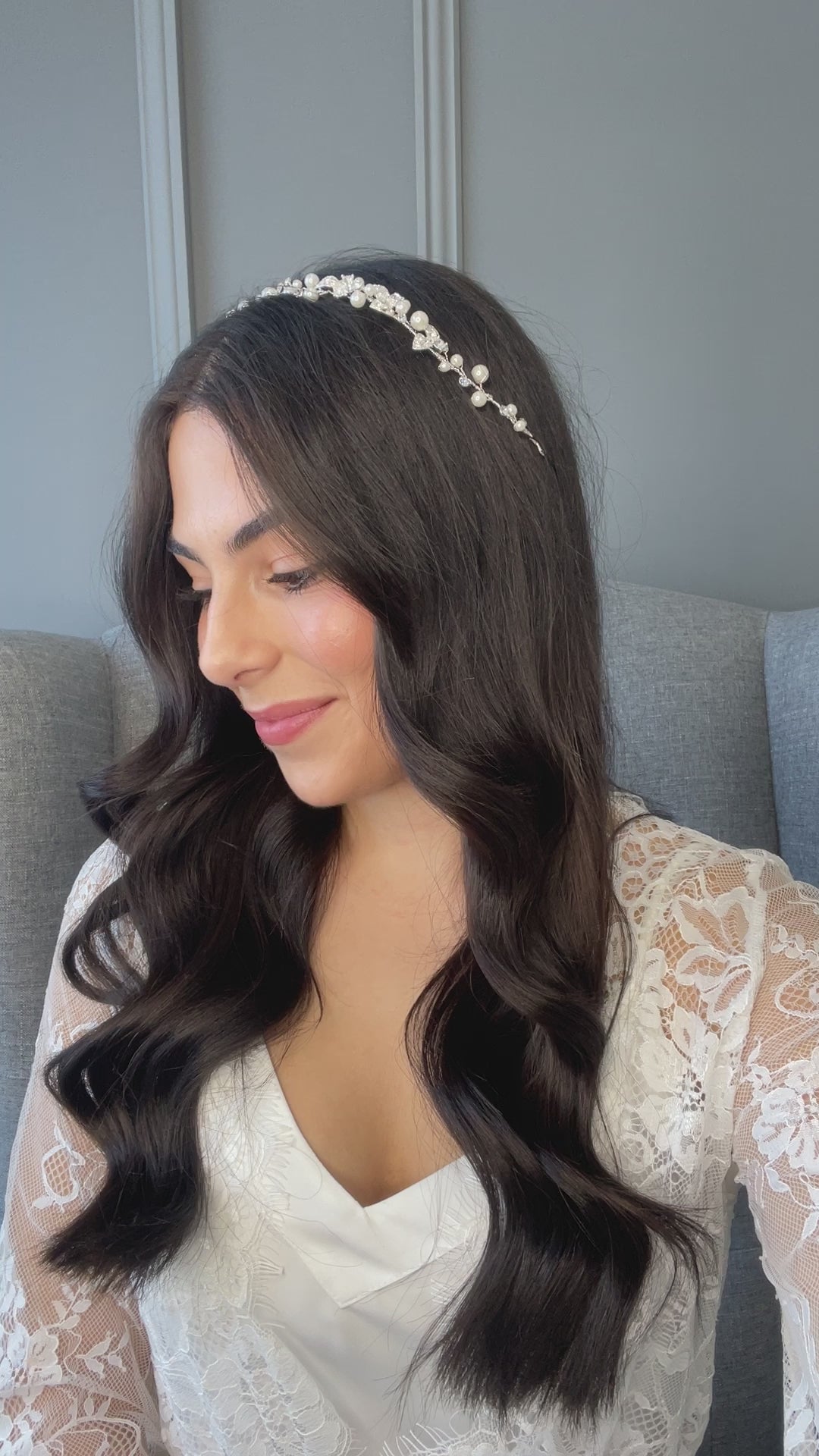Lana Crystal Pearl Bridal Vine