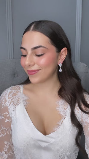 Tiyah Pearl Bridal Drop Earrings