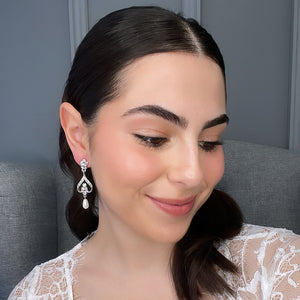 Alana Bridal Pearl Earrings Earrings - Long Drop    