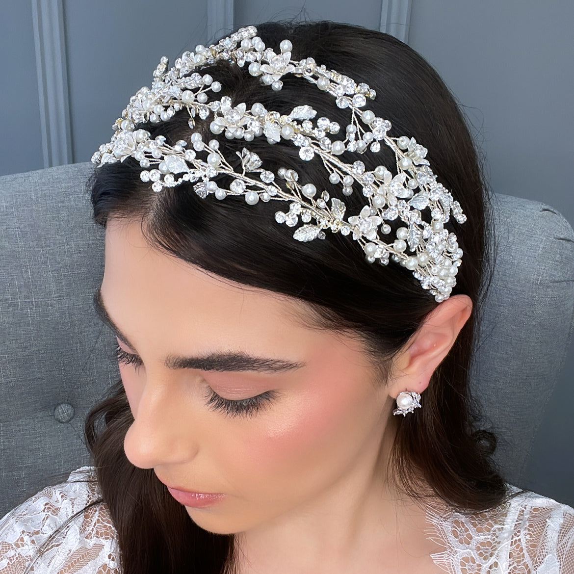 Lamia Bridal Flat Headpiece Hair Accessories - Headpieces