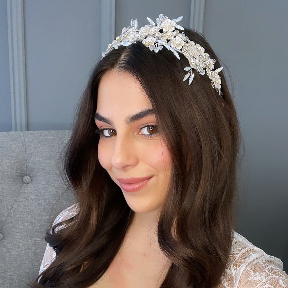 Addilyn Opal Bridal Headband Hair Accessories - Headbands,Tiara