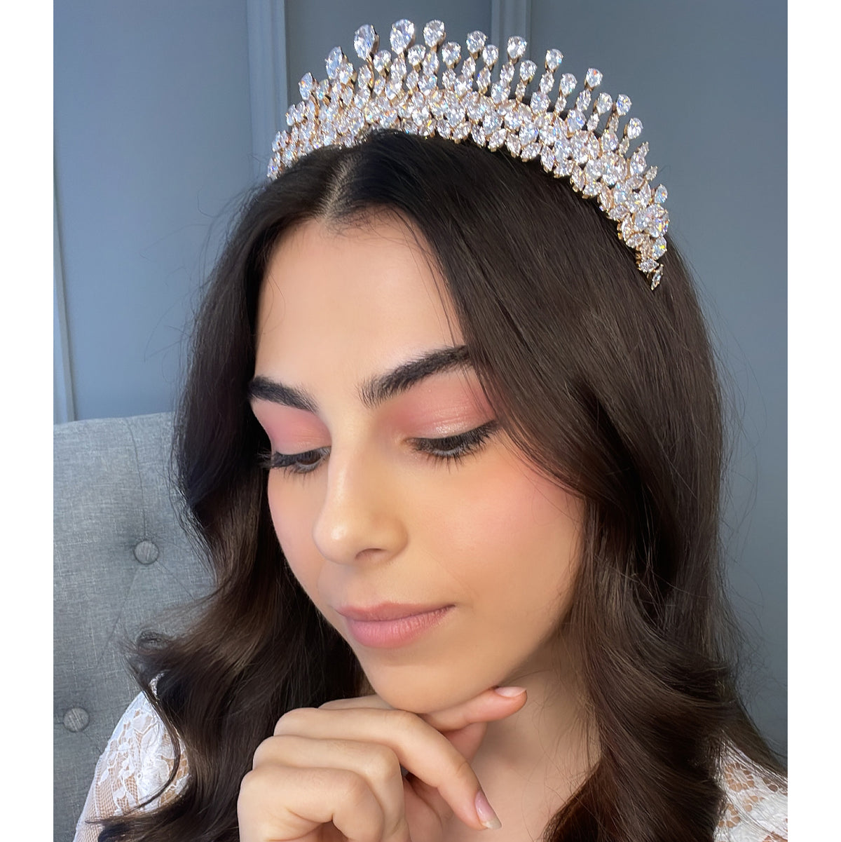 Piper Crystal Bridal Crown Hair Accessories - Tiara &amp; Crown