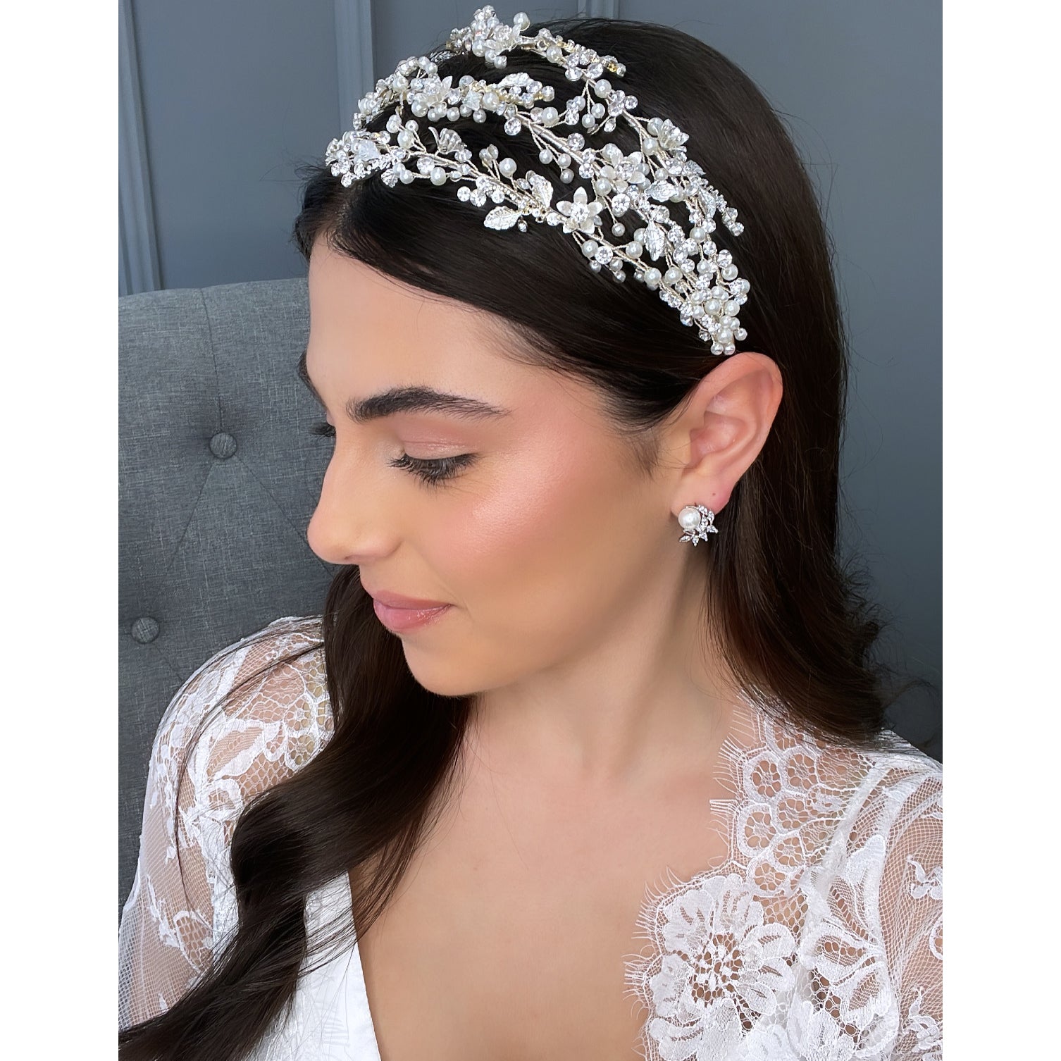 Lamia Bridal Flat Headpiece Hair Accessories - Headpieces