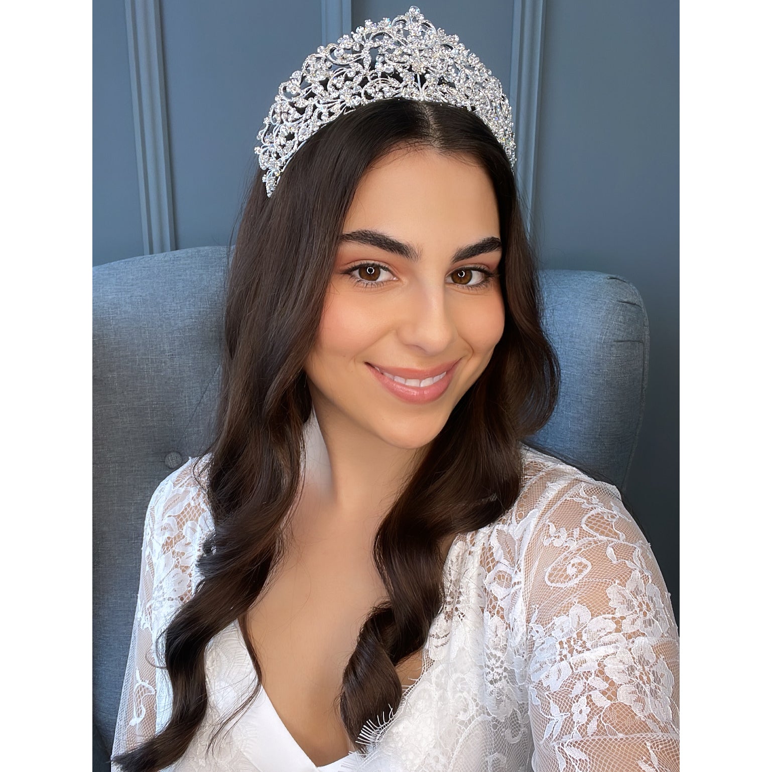 Meridan Crystal Bridal Crown Hair Accessories - Tiara & Crown