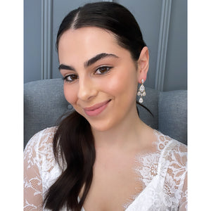 Adrienne Bridal Earrings - Gold Earrings - Long Drop    