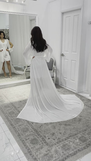 Elora Bridal Robe - Crepe Chiffon