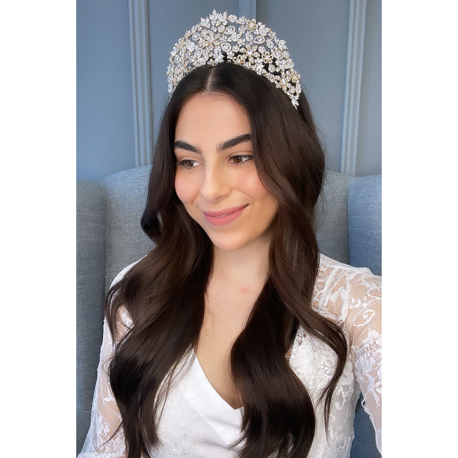 Carlotta Crystal Bridal Crown Hair Accessories - Tiara & Crown