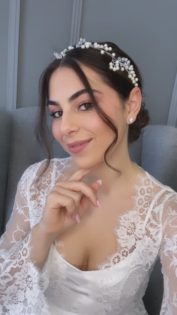 Claudia Pearl Bridal Hair Vine