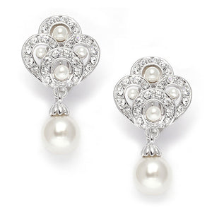 Monika Pearl Bridal Earrings Earrings - Long Drop    