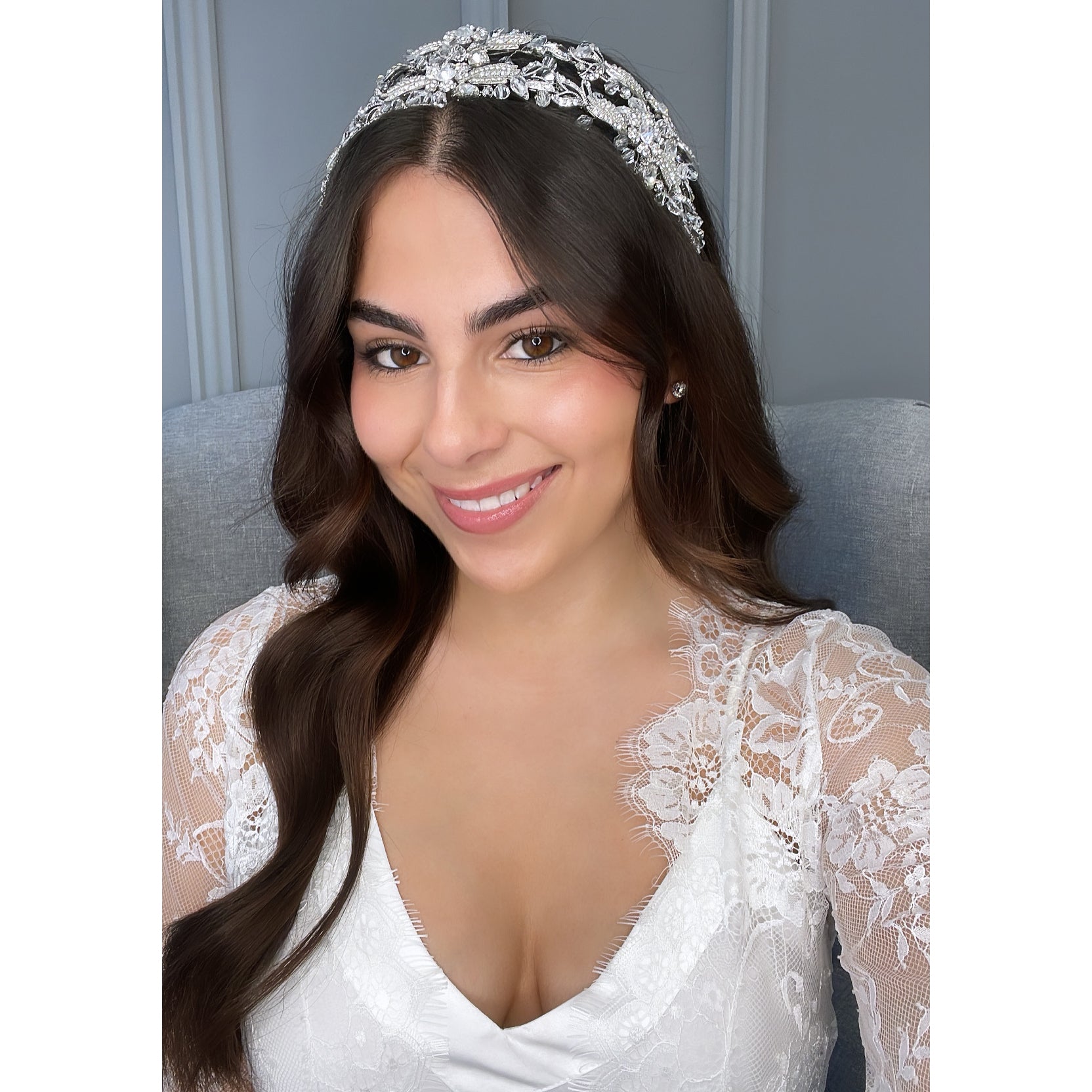 Azaria Double Bridal Headband Hair Accessories - Headbands,Tiara