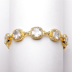 Regina Bridal Bracelet - Gold Bracelet Wedding    